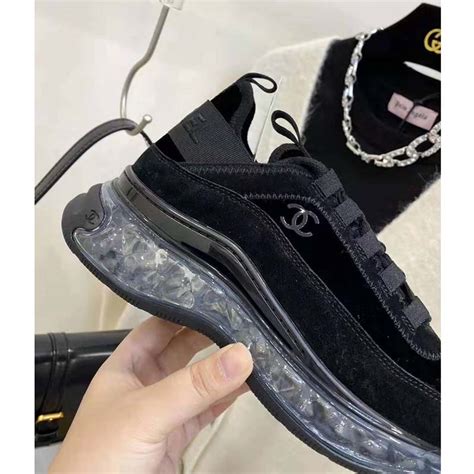 chanel black sneakers 2016|Chanel female sneakers.